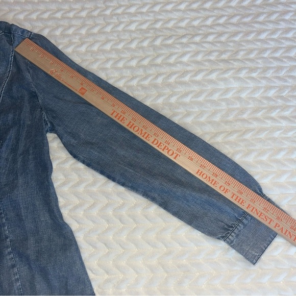 Kut from the Kloth Denim Ruffle Button Down Shirt - Picture 9 of 11